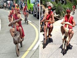 作陣來軋車！　菲律賓原住民「木雕自行車」大賽　超狂「野獸、人類」騎上路：時速飆到40公裡